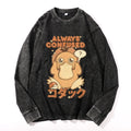 Duck Vintage Cotton Wash Crewneck Long-Sleeve T-Shirt