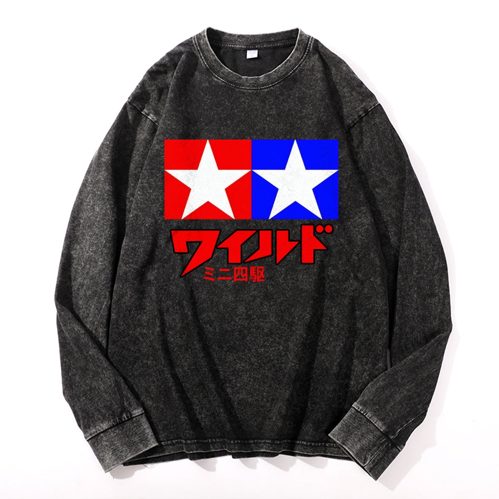 Tamiya Vintage Cotton Wash Crewneck Long-Sleeve T-Shirt