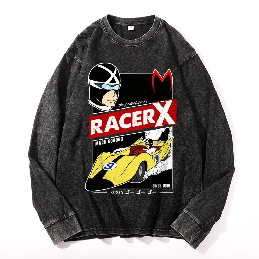 Speed Racer X Vintage Cotton Wash Crewneck Long-Sleeve T-Shirt