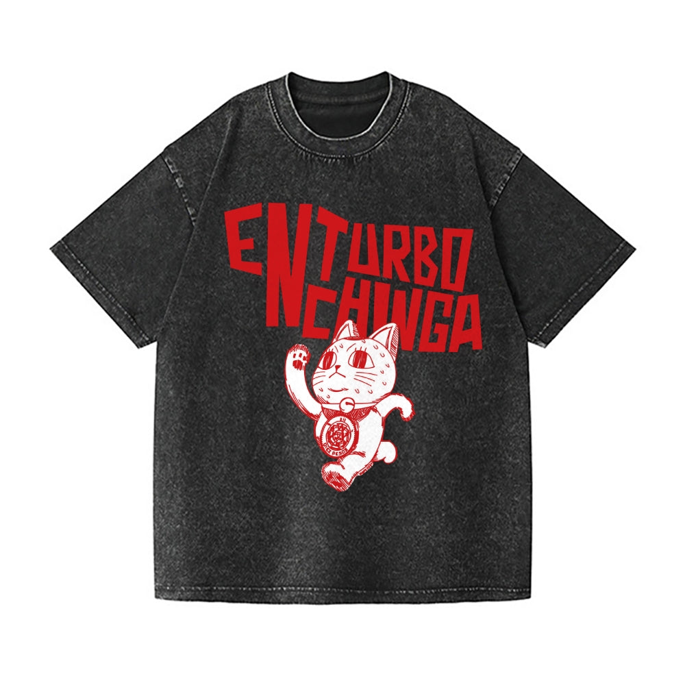 Dandadan Maneki-neko Vintage Wash Japanese Design T-Shirt