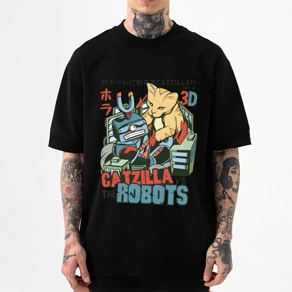 Catzilla Robots Japanese Style Classic Tee