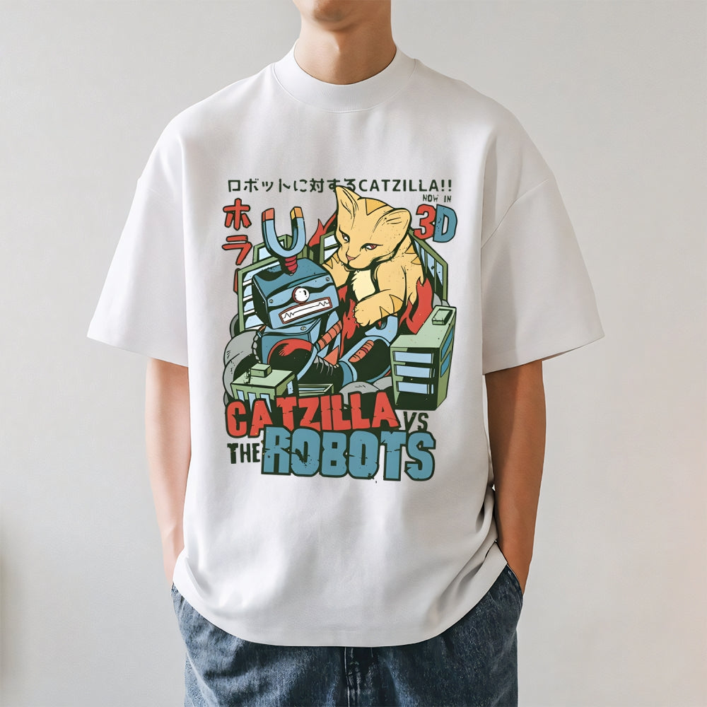 Catzilla Robots Japanese Style Classic Tee
