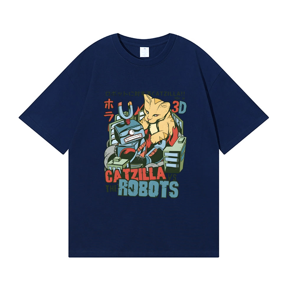 Catzilla Robots Japanese Style Classic Tee