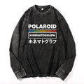 Polaroid Vintage Cotton Wash Crewneck Long-Sleeve T-Shirt