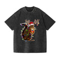 Christmas Squirrel Vintage Wash Japanese Design T-Shirt