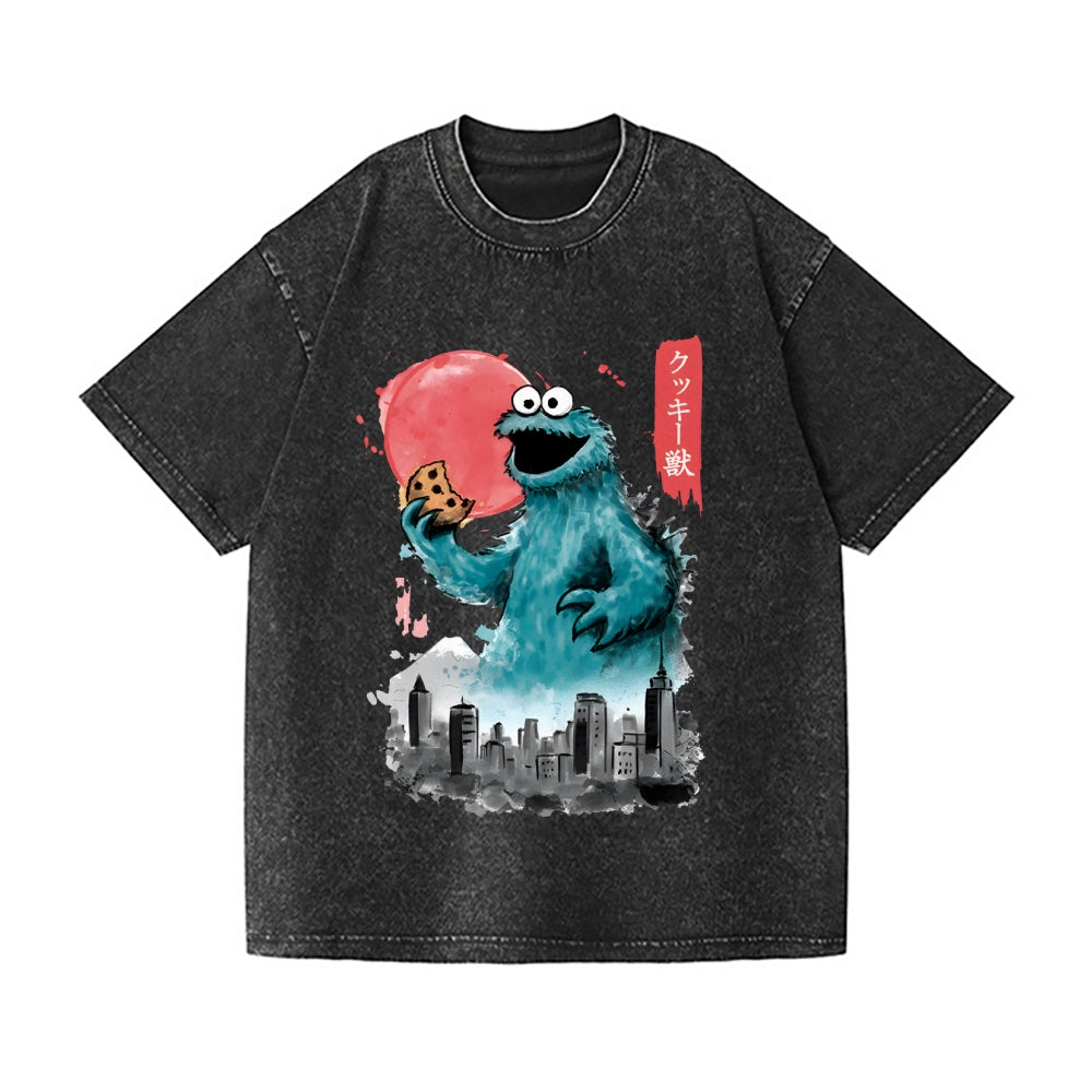Cookie Kaiju Vintage Wash Japanese Design T-Shirt