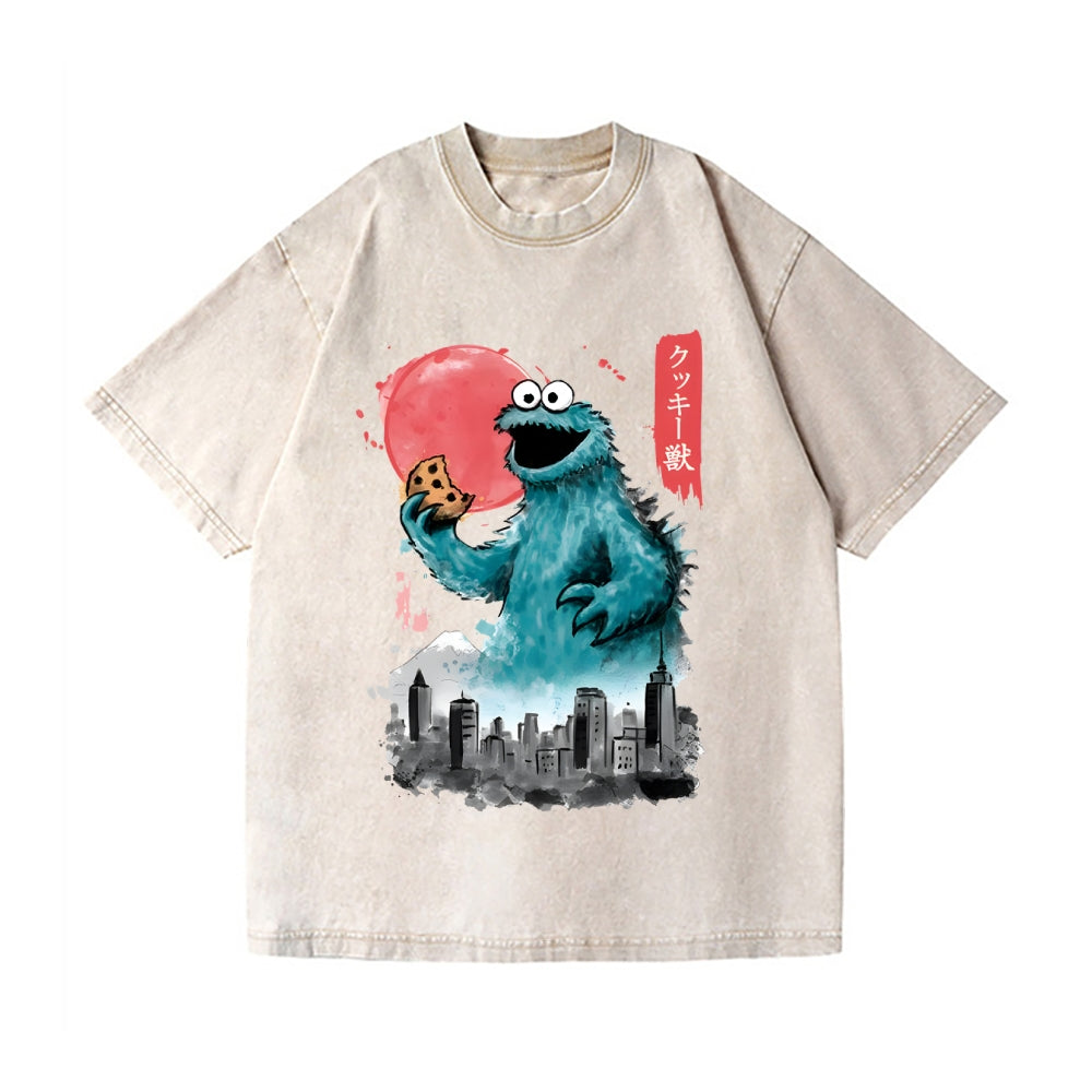 Cookie Kaiju Vintage Wash Japanese Design T-Shirt