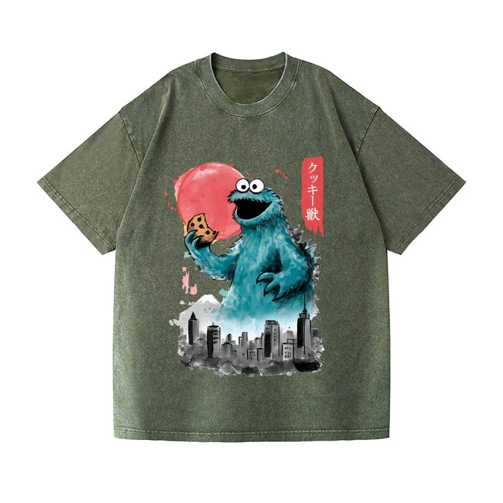Cookie Kaiju Vintage Wash Japanese Design T-Shirt