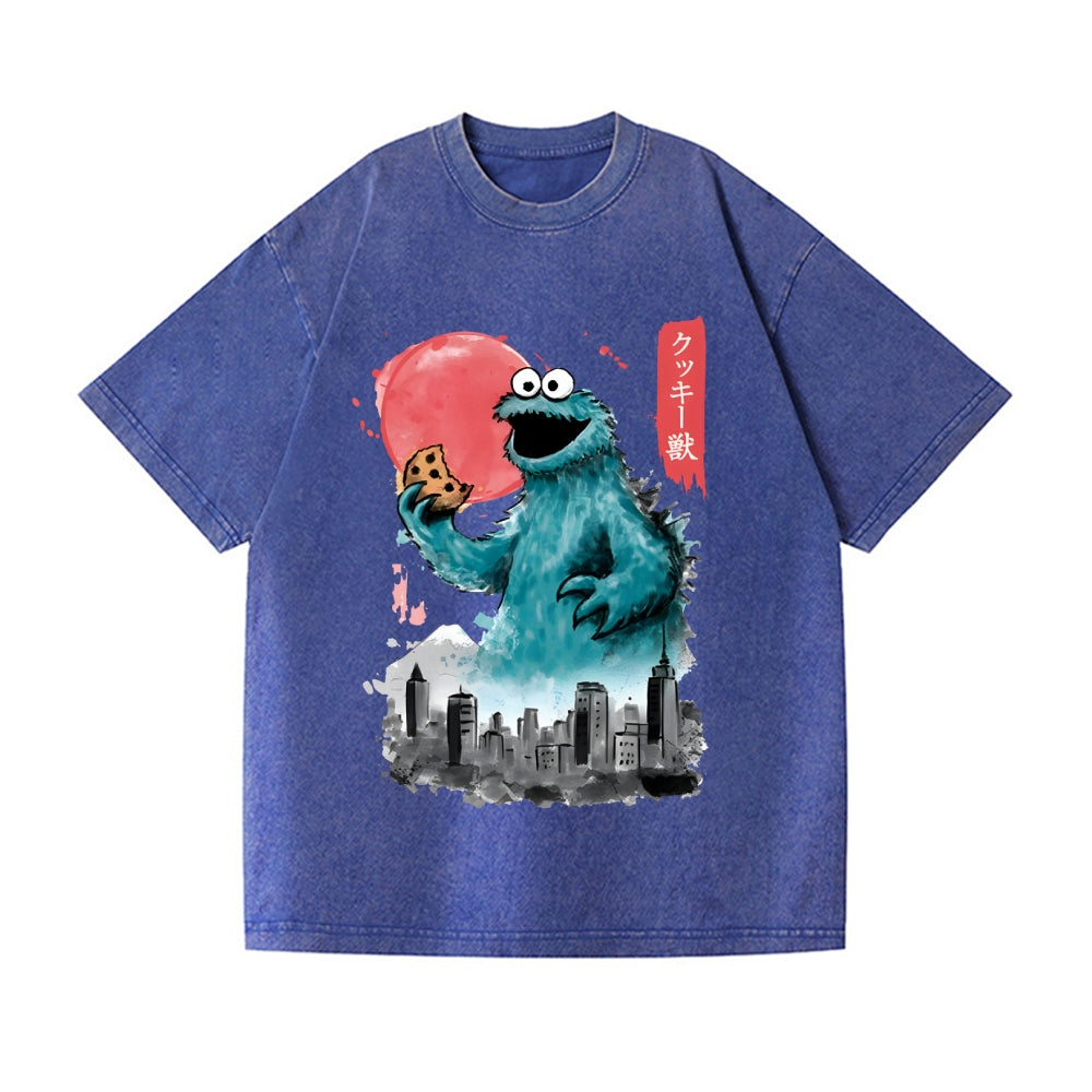 Cookie Kaiju Vintage Wash Japanese Design T-Shirt