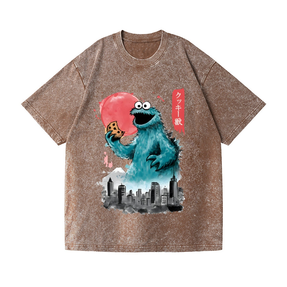 Cookie Kaiju Vintage Wash Japanese Design T-Shirt