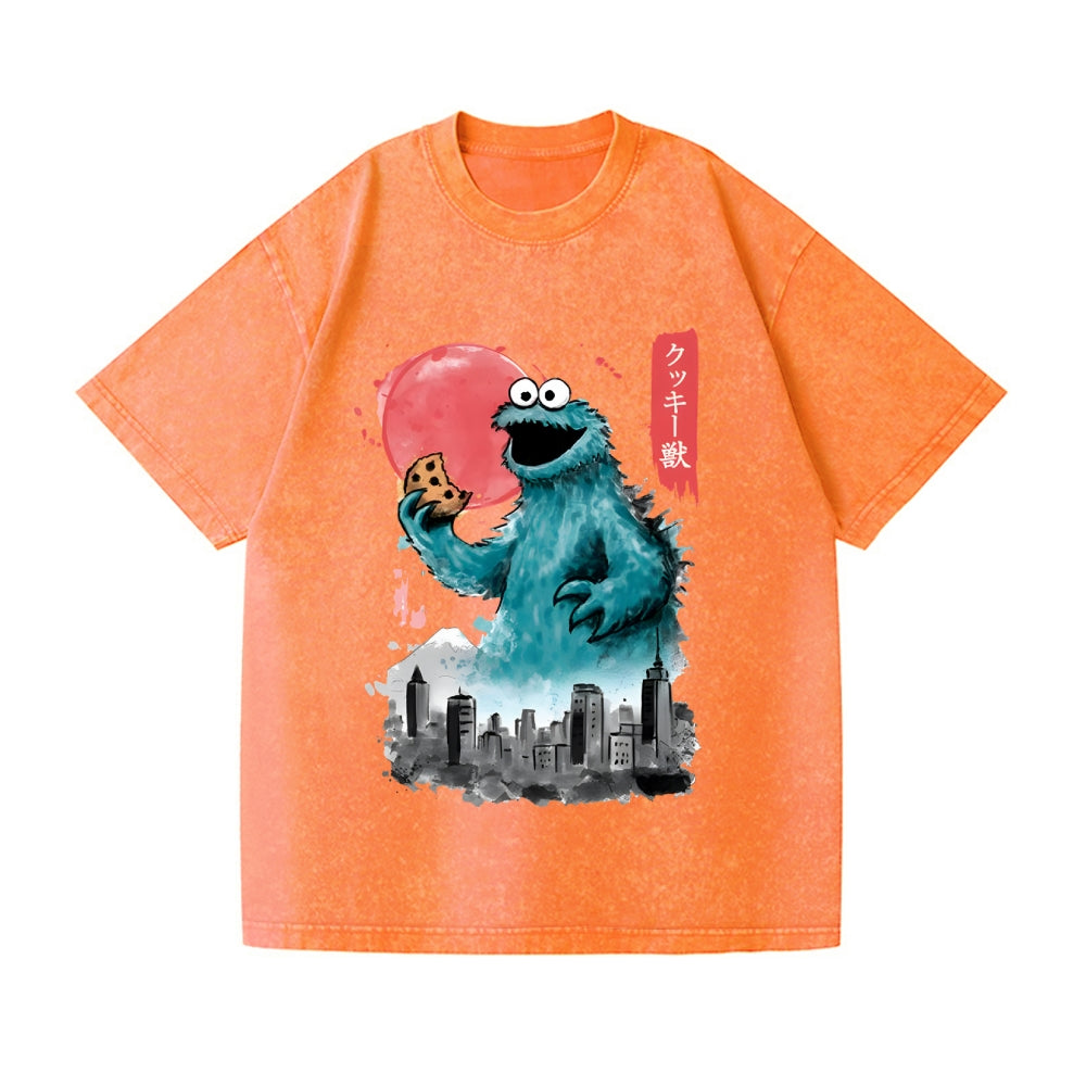 Cookie Kaiju Vintage Wash Japanese Design T-Shirt