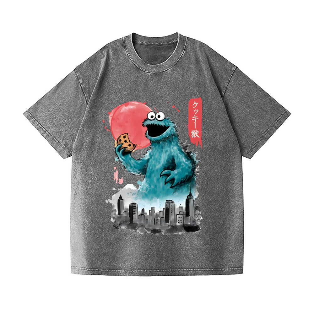 Cookie Kaiju Vintage Wash Japanese Design T-Shirt