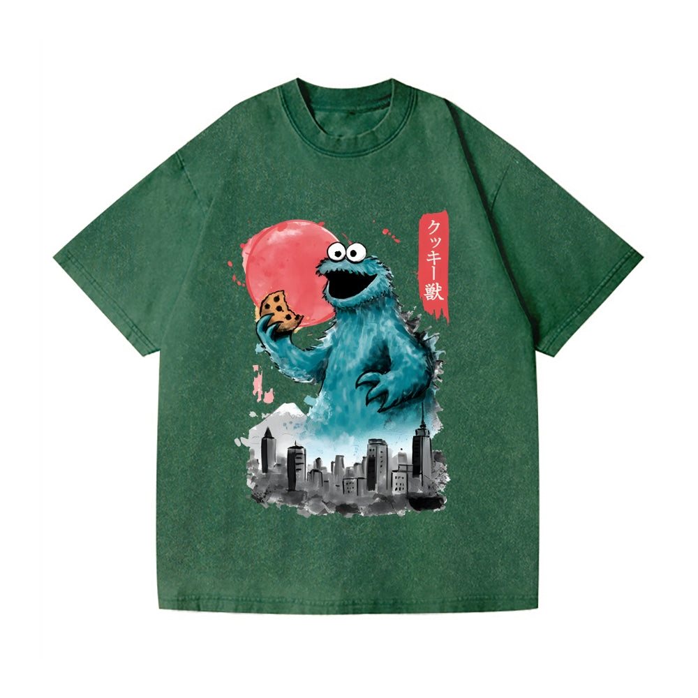 Cookie Kaiju Vintage Wash Japanese Design T-Shirt