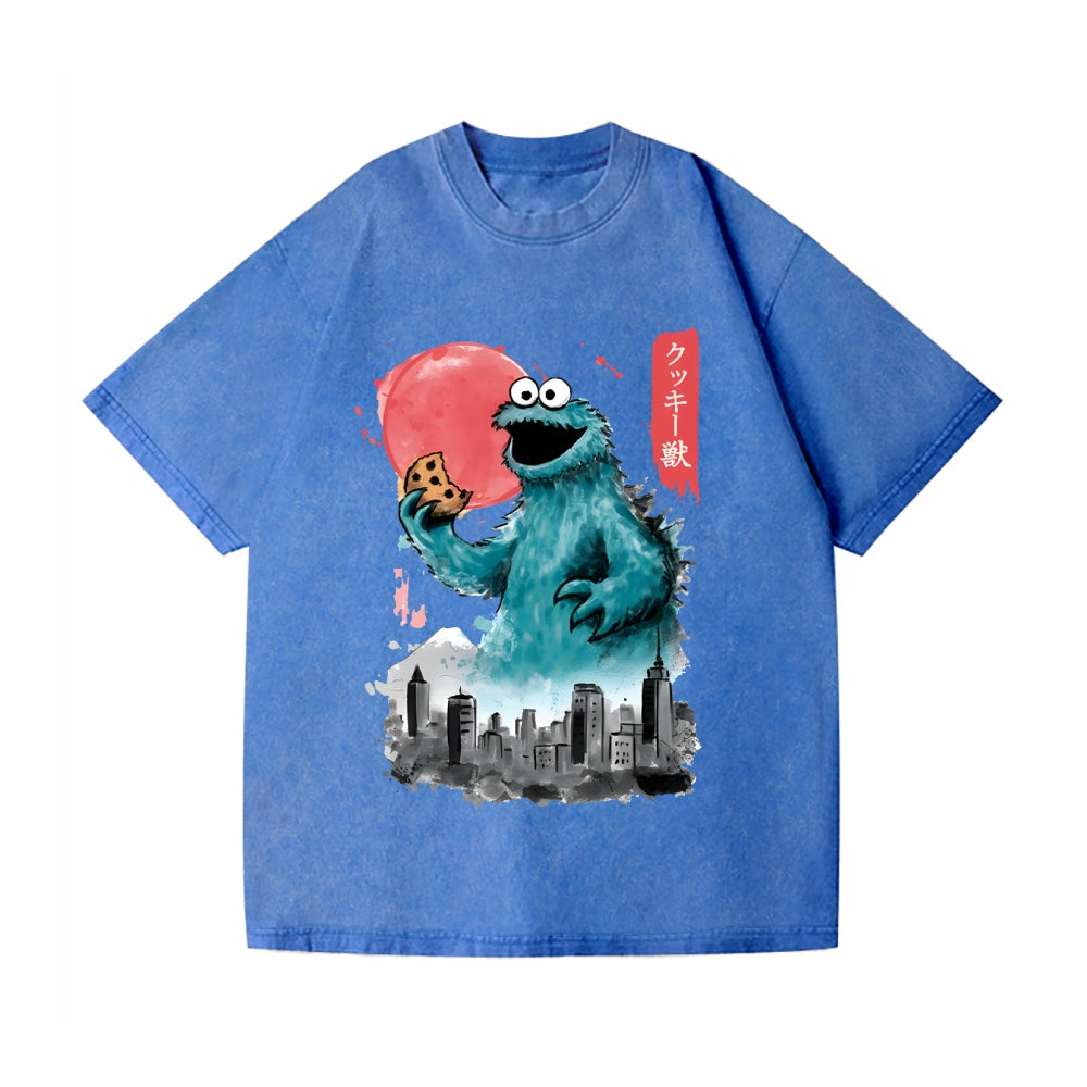 Cookie Kaiju Vintage Wash Japanese Design T-Shirt