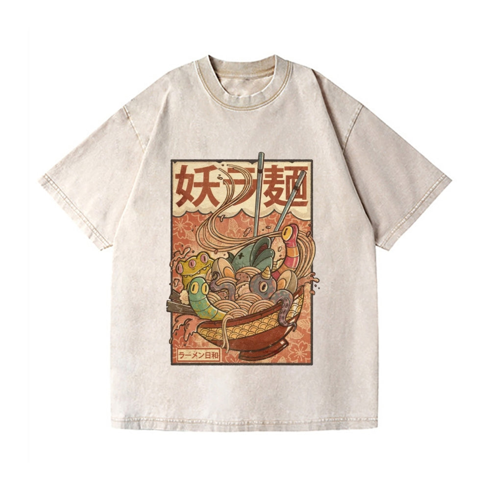 Kaiju Ramen Vintage Wash Japanese Design T-Shirt