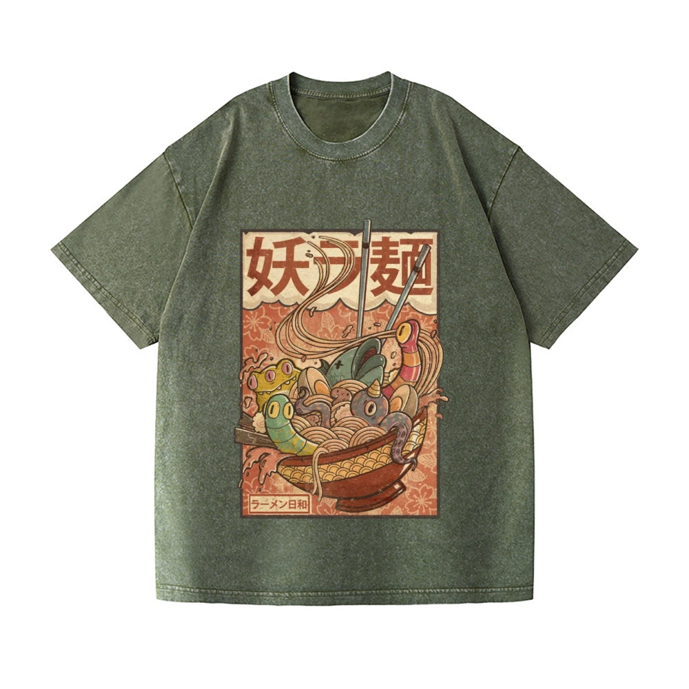 Kaiju Ramen Vintage Wash Japanese Design T-Shirt