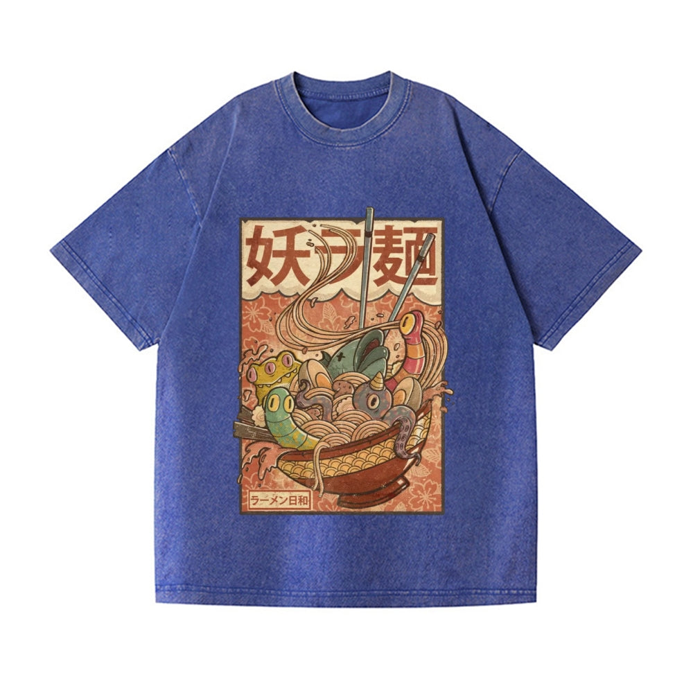 Kaiju Ramen Vintage Wash Japanese Design T-Shirt