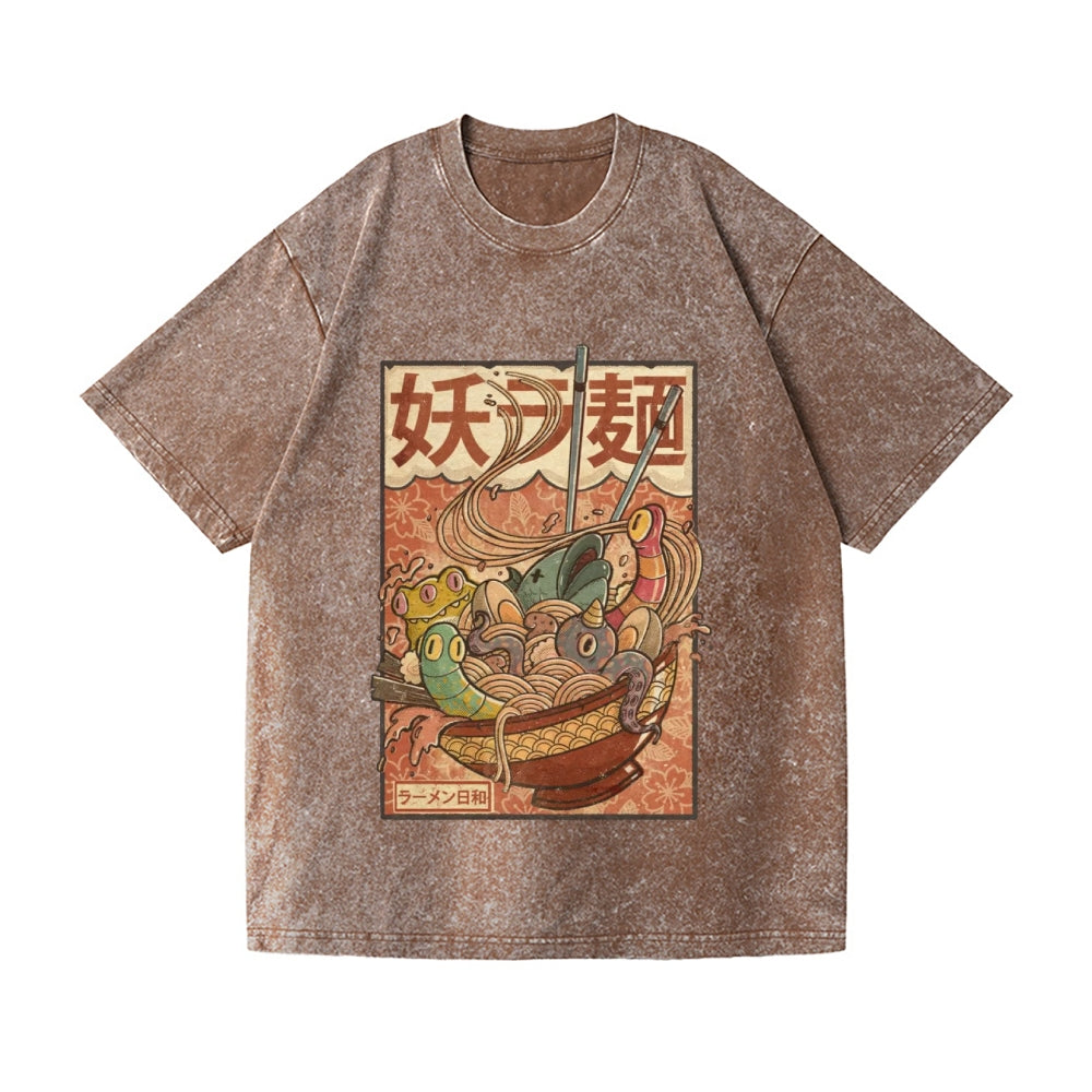 Kaiju Ramen Vintage Wash Japanese Design T-Shirt