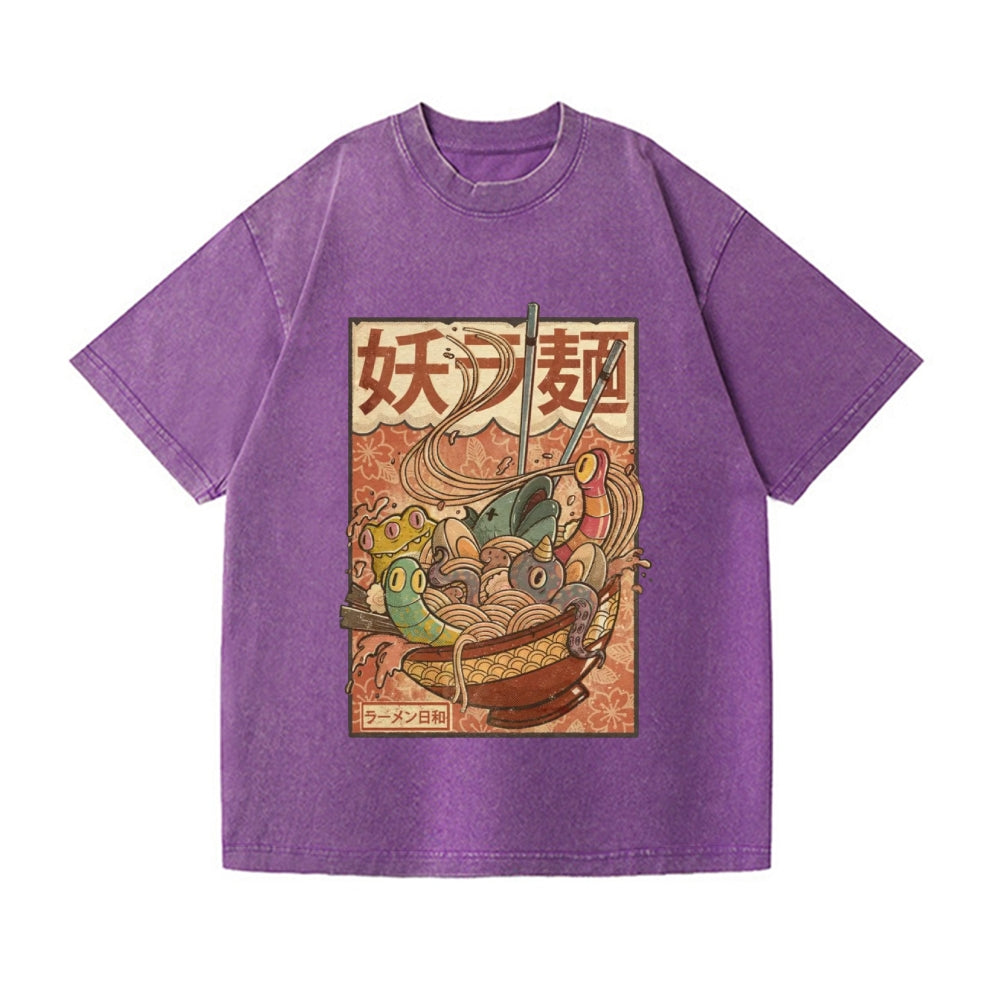 Kaiju Ramen Vintage Wash Japanese Design T-Shirt