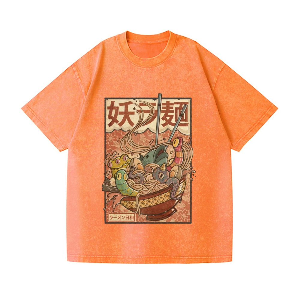 Kaiju Ramen Vintage Wash Japanese Design T-Shirt