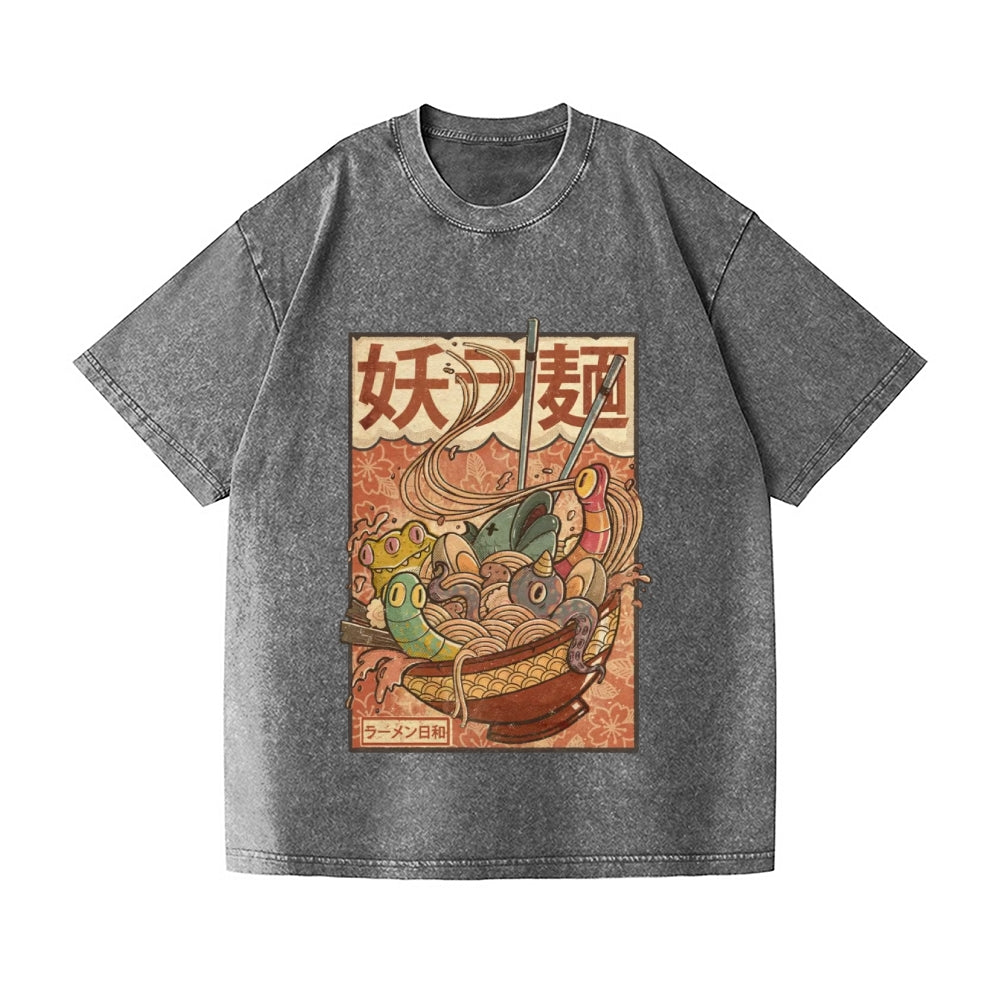 Kaiju Ramen Vintage Wash Japanese Design T-Shirt