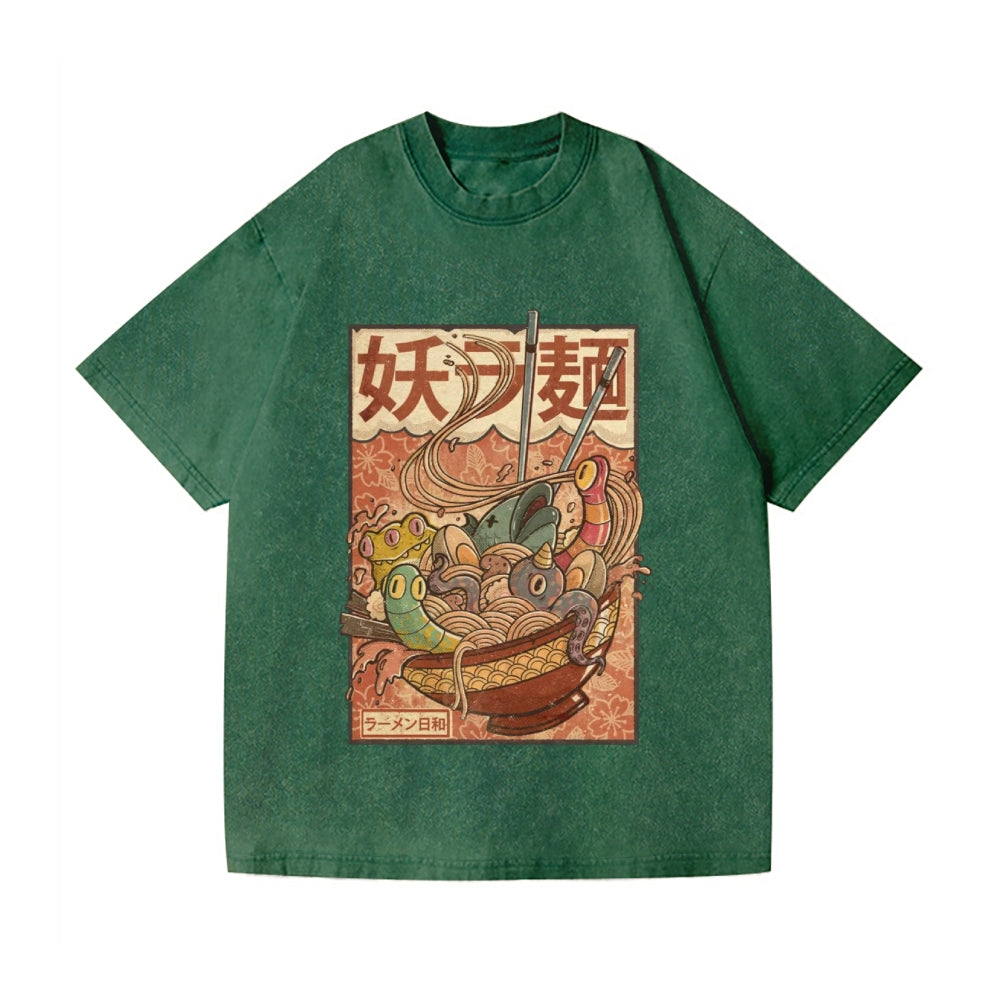 Kaiju Ramen Vintage Wash Japanese Design T-Shirt