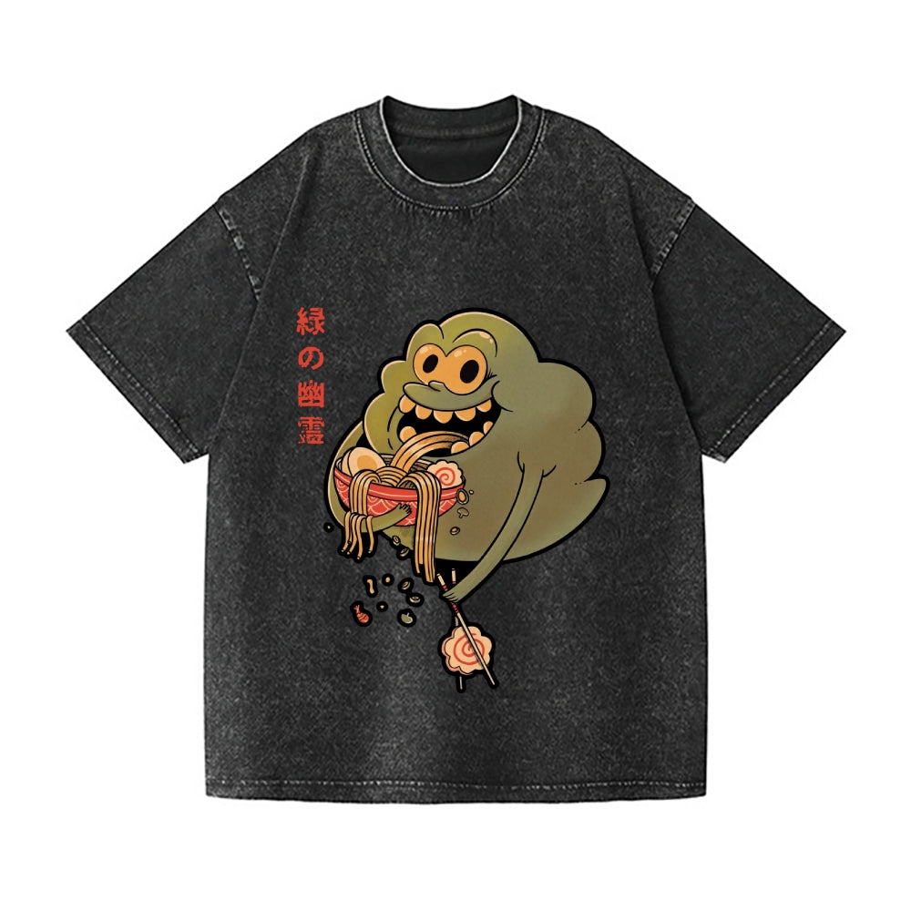 Ghost Ramen Vintage Wash Japanese Design T-Shirt