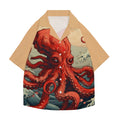 Octopus Great Wave Japanese Style Camp Shirt