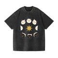 Tiger Eclipse Cat Vintage Wash Japanese Design T-Shirt