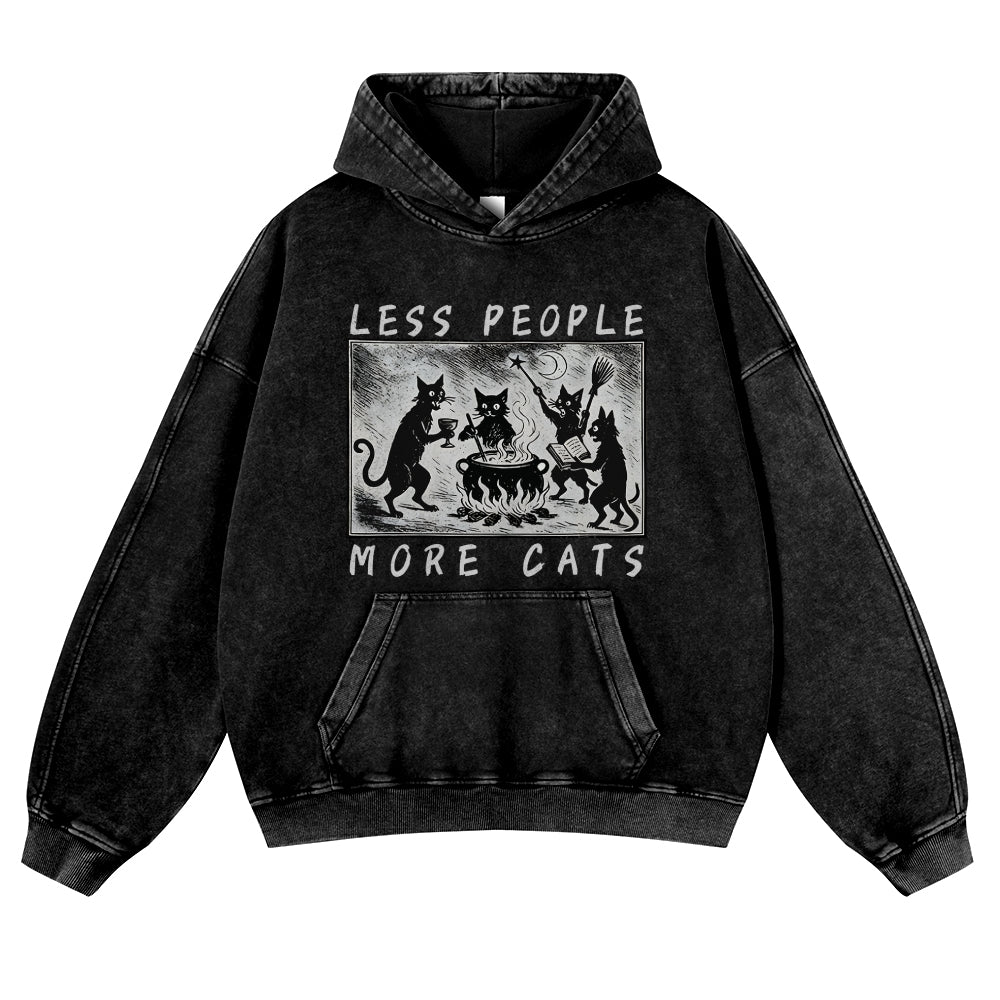 Tiger And Cat Sacrificial Ceremony Vintage Washed Thick Cotton Hoodie