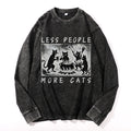 Tiger And Cat Sacrificial Ceremony Vintage Cotton Wash Crewneck Long-Sleeve T-Shirt