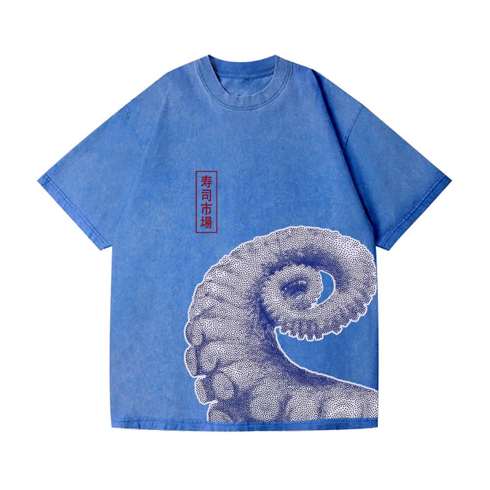 Octopus Vintage Wash Japanese Design T-Shirt
