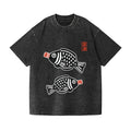 Fish Soy Sauce Vintage Wash Japanese Design T-Shirt