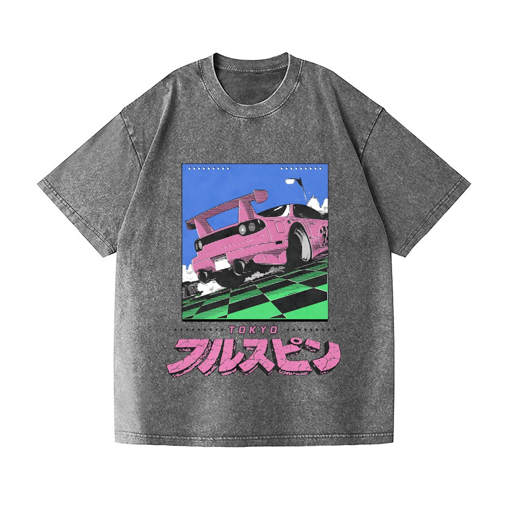 Car Vintage Wash Japanese Design T-Shirt