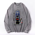 Ghibli Kiki Christmas Vintage Cotton Wash Crewneck Long-Sleeve T-Shirt