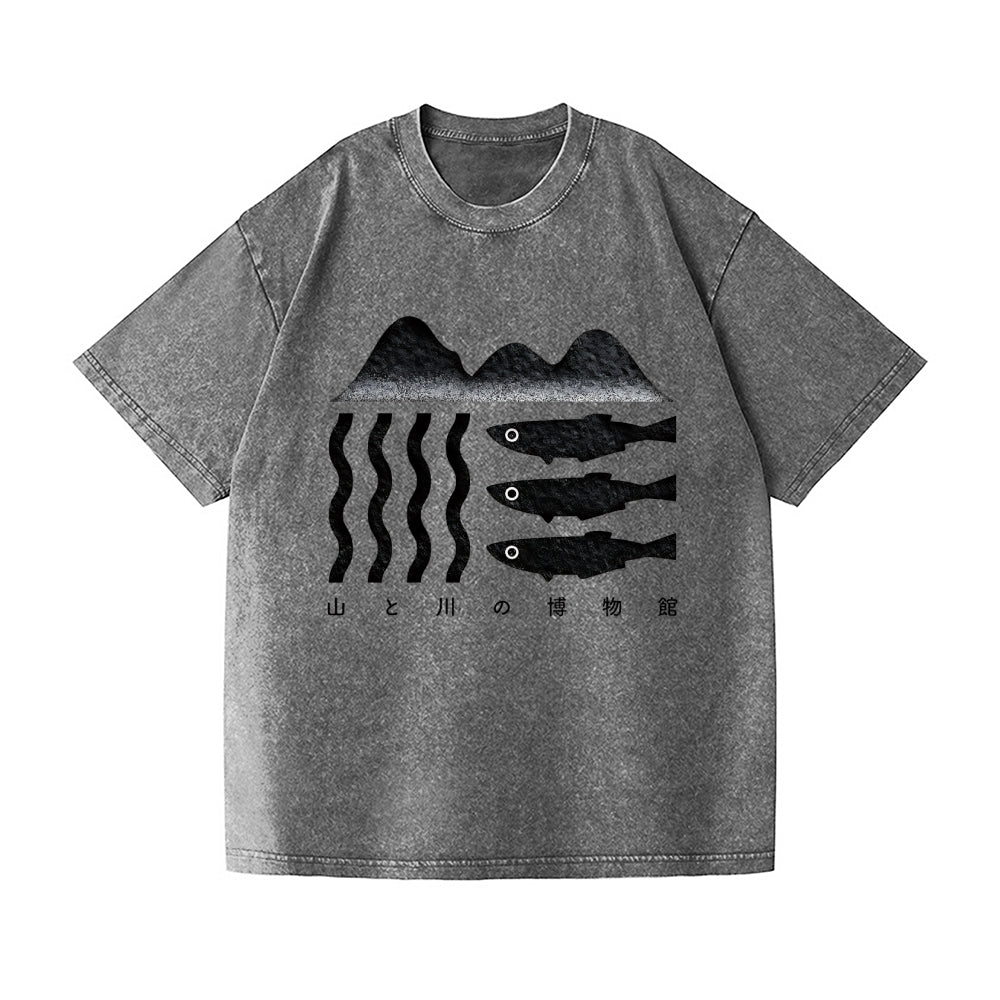 Fish Vintage Wash Japanese Design T-Shirt