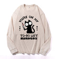 Cat Vintage Cotton Wash Crewneck Long-Sleeve T-Shirt