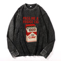 Coca Cola Vintage Cotton Wash Crewneck Long-Sleeve T-Shirt