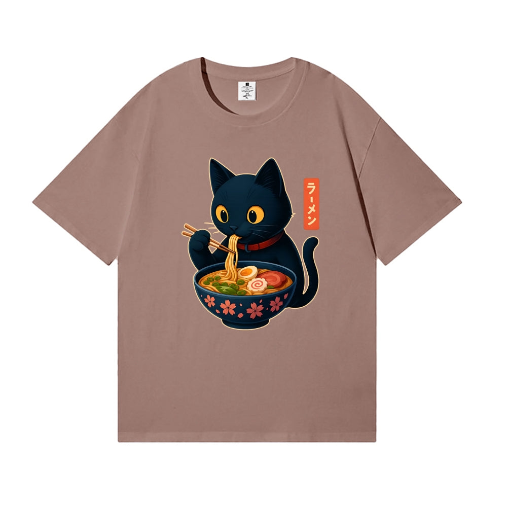 Black Cat Ramen Japanese Style Classic Tee
