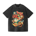 Cat Ramen Vintage Wash Japanese Design T-Shirt