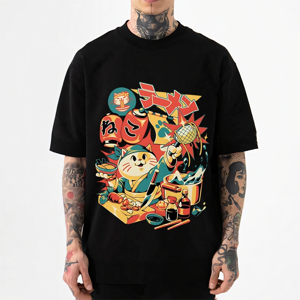 Cat Ramen Japanese Style Classic Tee