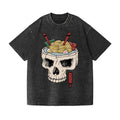 Ramen Brain Skull Vintage Wash Japanese Design T-Shirt