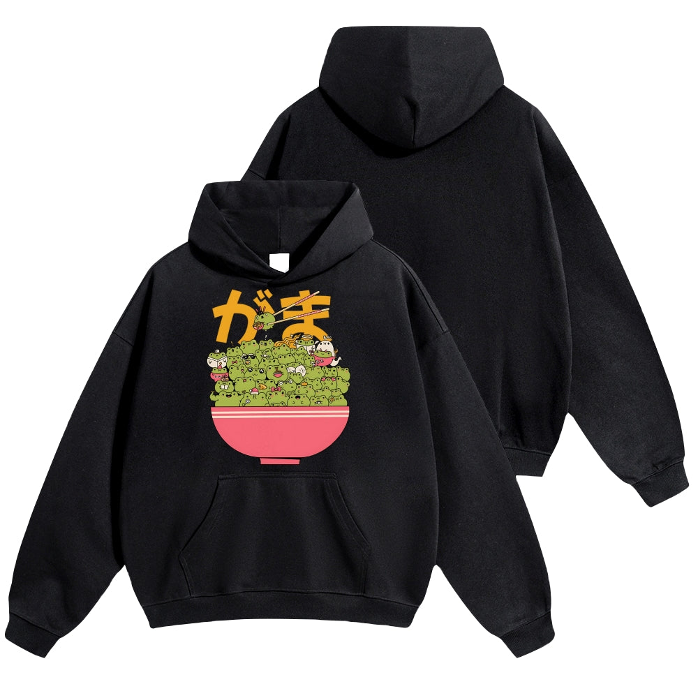 Frog Ramen Vintage Cotton Hoodie