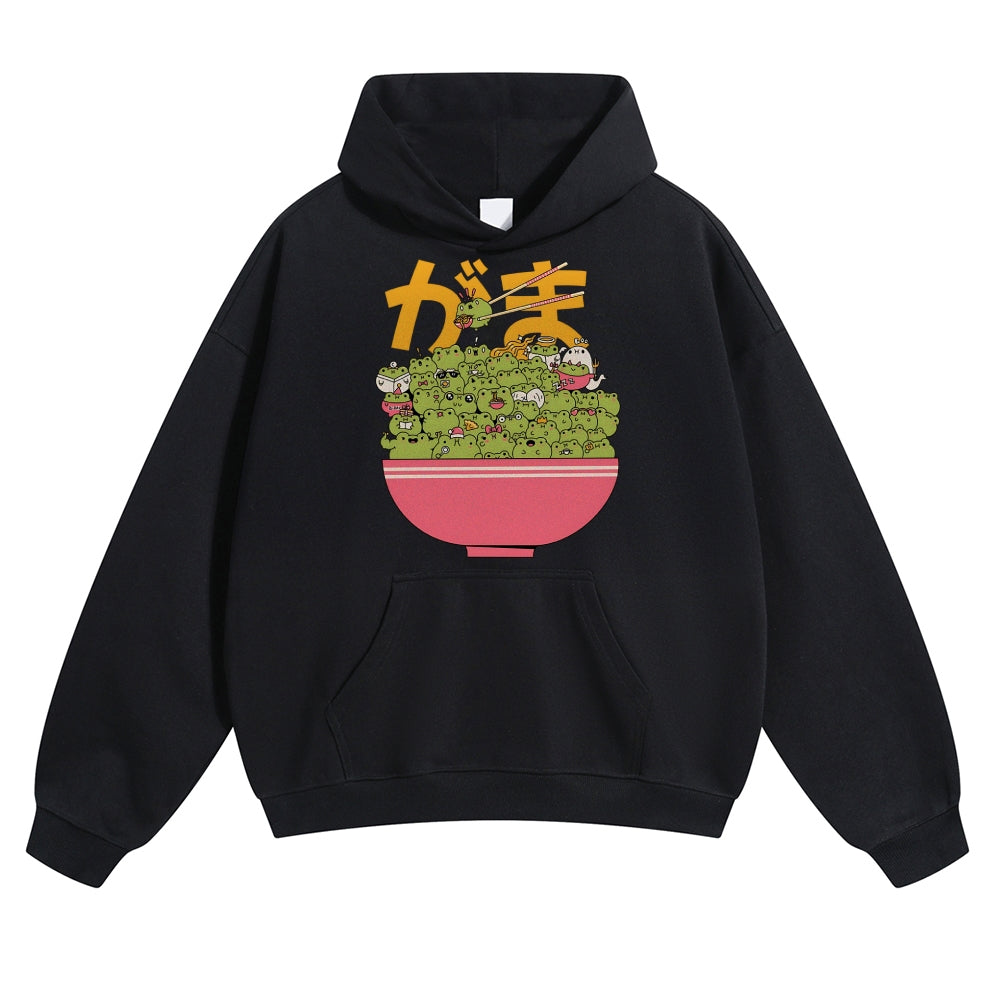 Frog Ramen Vintage Cotton Hoodie