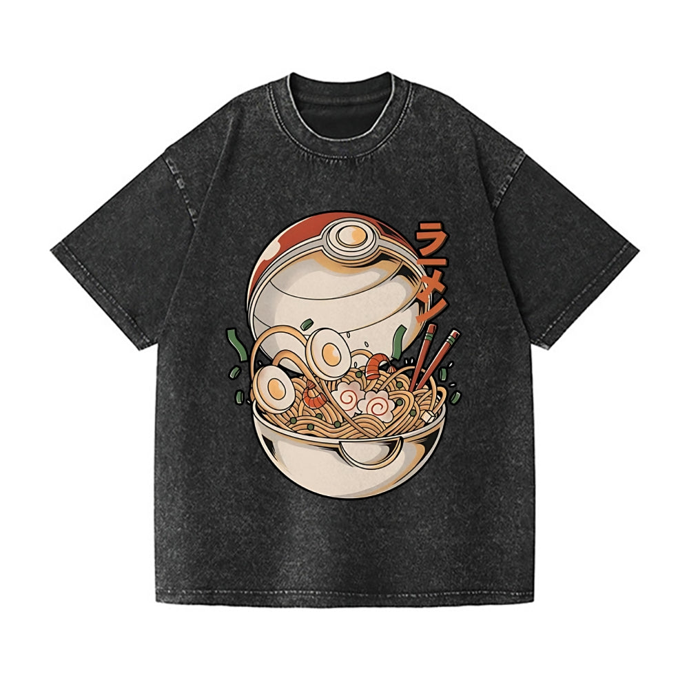 Ramen Ball Vintage Wash Japanese Design T-Shirt
