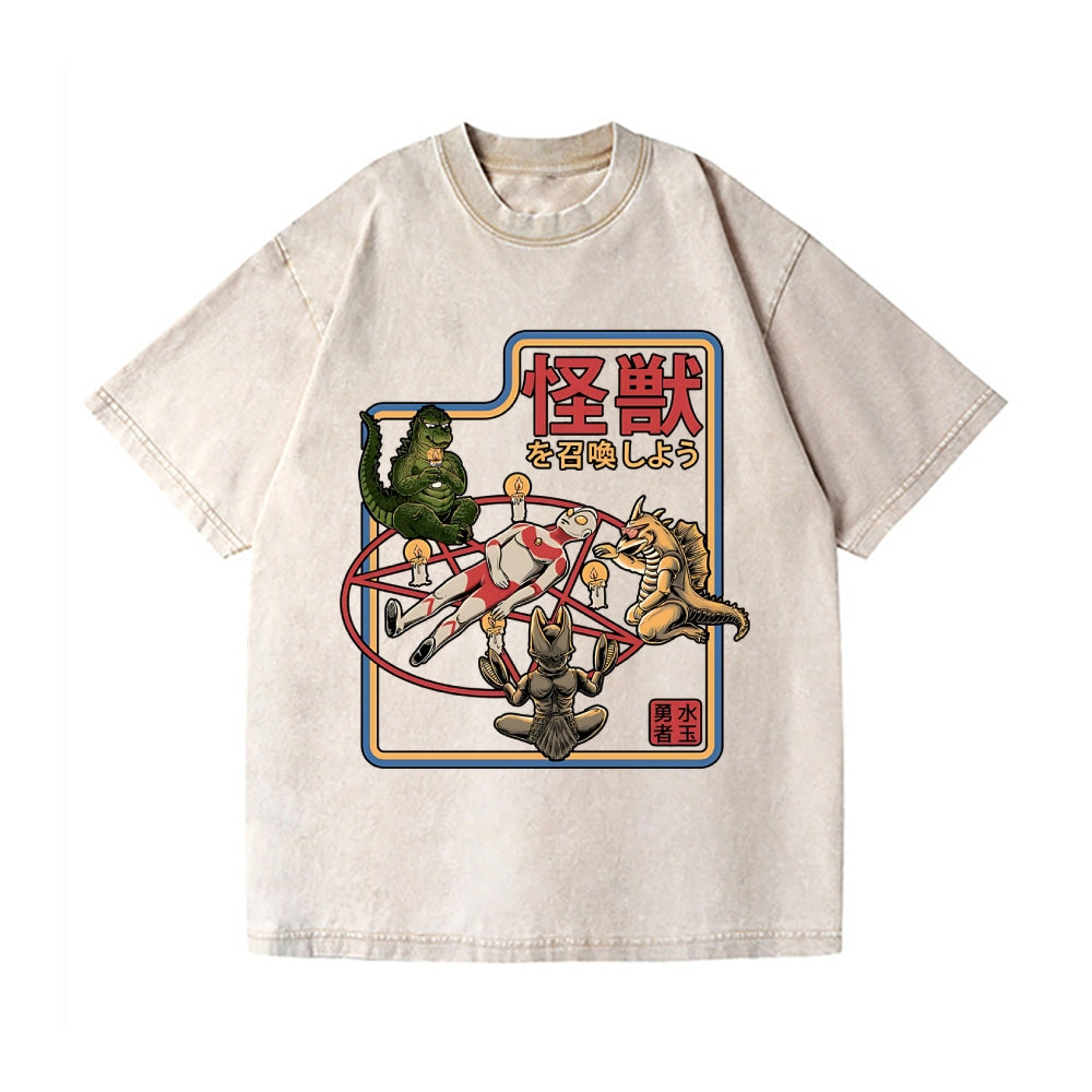 Kaiju Vintage Wash Japanese Design T-Shirt