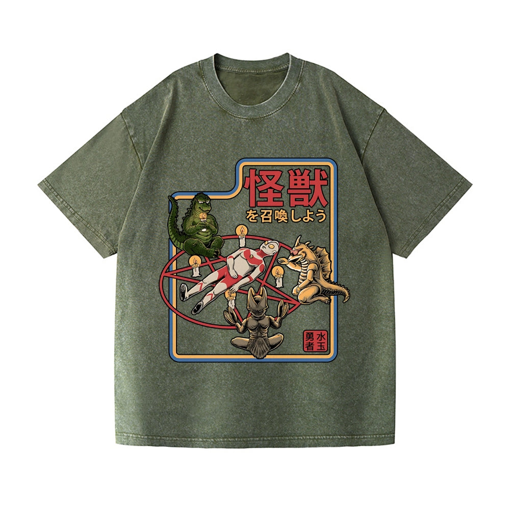 Kaiju Vintage Wash Japanese Design T-Shirt