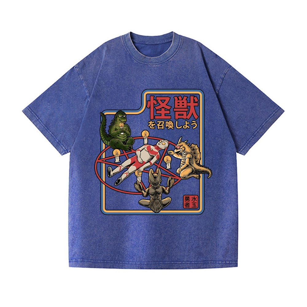 Kaiju Vintage Wash Japanese Design T-Shirt