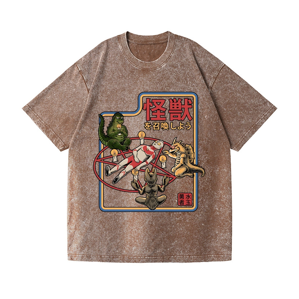 Kaiju Vintage Wash Japanese Design T-Shirt