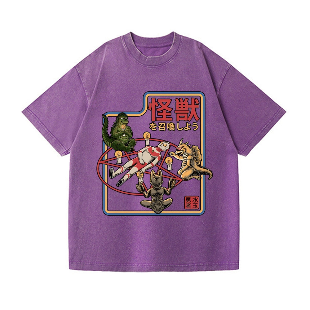 Kaiju Vintage Wash Japanese Design T-Shirt